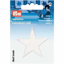 Prym Star Patch Motif  White - per pack of 2
