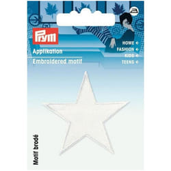 Prym Star Patch Motif  White - per pack of 2