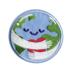 Prym Recycled Plastic Patch Motif Globe Embraced - each