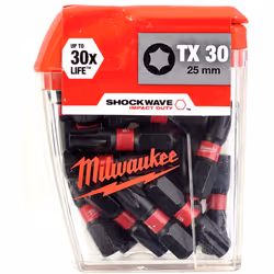 Milwaukee 4932430886 Shockwave Impact Duty Bits TX30 25mm (Pack 25)