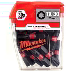Milwaukee 4932430886 Shockwave Impact Duty Bits TX30 25mm (Pack 25)