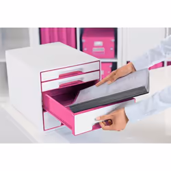 Leitz WOW Cube file storage box Polystyrol Pink, White - Additional view 3