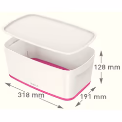 Esselte 5229-10-23 Storage tray Rectangular Acrylonitrile butadiene styrene (ABS) Pink, White - Additional view 4