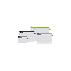 Set of 4 Leitz Wow Travel Pouches, Water Resistant, Translucent, Ideal for Visible Storage and Organisation, Sizes: Small (A6), Medium (A5), Large (A4