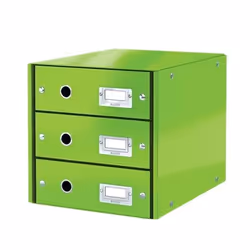 Leitz WOW 3, 3 drawer(s), Green, Laminate, Glossy, Monochromatic, 286 mm