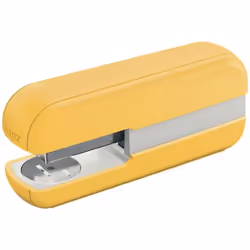 Leitz 55670019, 30 sheets, Yellow, Standard clinch, 100x P3 (24/6) or 140x P3 (26/6), Metal, Plastic, 80 g/m²
