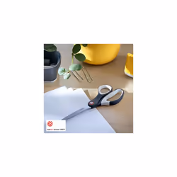 Ambidextrous Office Scissors, Premium Titanium Coated Stainless Steel, Ultra Sharp, Precision Cutting, Ergonomic Soft Handle Grip, Home/Office Use,