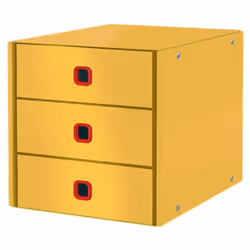 Leitz Click & Store Cosy, Hardboard, Polypropylene (PP), Yellow, A4, 2400 sheets, 3 drawer(s), Catalogue, Envelope, Folder, P ...