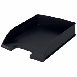 Leitz Plus Letter Tray. Standard. Material: Polystyrene. Product colour: Black. Format: A4+. Dimensions (WxDxH): 255 x 70 x 3 ...