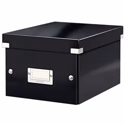 Leitz Storage Box Click & Store Small, Hardboard, Black, A5, Envelope, Letter, Note, Picture, 7.4 L, 540 g