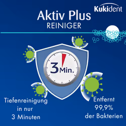 Kukident Active Plus Cleaning Tablets - Tabs for Cleaning Dentures, Dentures & Teeth - 1 x 33 Tablets