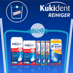 Kukident Active Plus Cleaning Tablets - Tabs for Cleaning Dentures, Dentures & Teeth - 1 x 33 Tablets