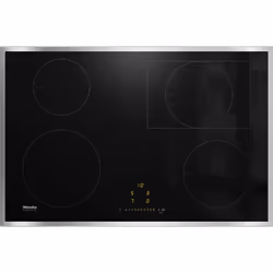 Miele KM 7210 FR Induction hob with onset controls, Black, Built-in, 76 cm, Zone induction hob, Glass-ceramic, 4 zone(s)