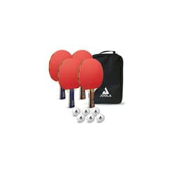Advanced Table Tennis Paddle Set - Includes 4 Ping Pong Paddles, 6 3-Star Ping Pong Balls & Carrying Case - for Intermediate Competitive Matches,