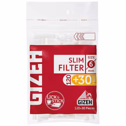 10 Packs x 150 filter total 1500 Gizeh Slim Filter 6 mm Slim Roll Ups