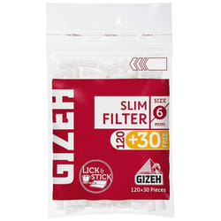 10 Packs x 150 filter total 1500 Gizeh Slim Filter 6 mm Slim Roll Ups