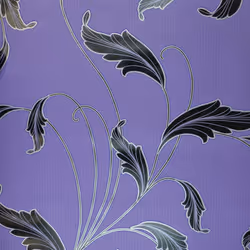 Erismann Floral Trail Purple Wallpaper Glitter Effect Textured Blown Vinyl