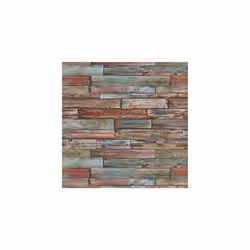 NEW LUXURY ERISMANN WOOD PANEL PAINTED EFFECT TEXTURED WALLPAPER (RED BLUE 7319-06)