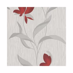 Red Silver Flower Wallpaper Glitter Floral Textured Modern White Vinyl Erismann