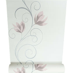 White Grey Blush Pink Floral Textured  Wallpaper Swirl Wave Glitter