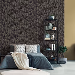 Erismann Spotlight Leaves Black Metallic Gold Wallpaper Paste The Wall Vinyl