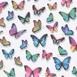 Multicoloured Butterfly Wallpaper Erismann Textured Vinyl Pink Purple Green Blue