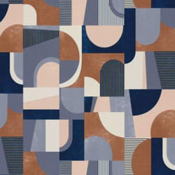 Erismann Geometric Abstract Graphic Wallpaper - Copper Blue 10264-08