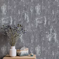Erismann Casual Chic Industrial Concrete Effect Grey Silver Wallpaper