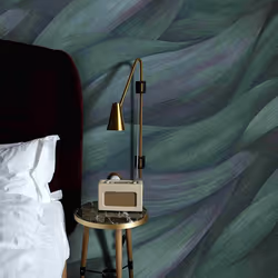 Erismann Casual Chic Waves Leaves Wallpaper Petrol Purple 10257-18