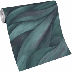 Erismann Casual Chic Waves Leaves Wallpaper Petrol Purple 10257-18