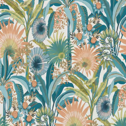 Erismann Martinique Tropical Teal Wallpaper Botanical Paste The Wall Vinyl