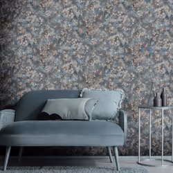 Erismann Abode Play of Light Blossom Bud Wallpaper - Navy Blue 10415-08