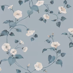 Erismann Abode Laura Floral Leaves Wallpaper - Duck Egg 05549-43