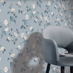 Erismann Abode Laura Floral Leaves Wallpaper - Duck Egg 05549-43