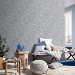 Erismann Abode Edward Floral Flowers Wallpaper - Duck Egg 05550-43