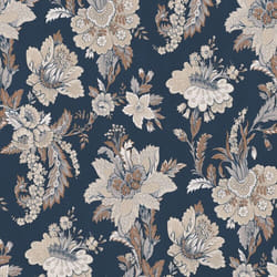 Erismann Abode Edward Floral Flowers Wallpaper - Navy Blue 05550-44