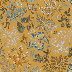 Erismann Abode Cottage Floral Leaves Wallpaper - Ochre Yellow 05552-20