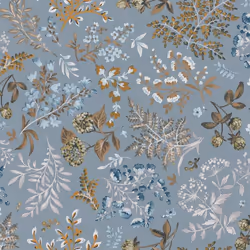 Erismann Abode Cottage Floral Leaves Wallpaper - Duck Egg 05552-43