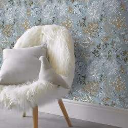 Erismann Abode Cottage Floral Leaves Wallpaper - Duck Egg 05552-43