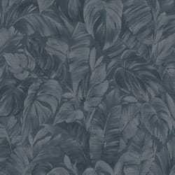 Erismann Abode Play of Light Palm Leaves Wallpaper - Navy Blue 10416-08