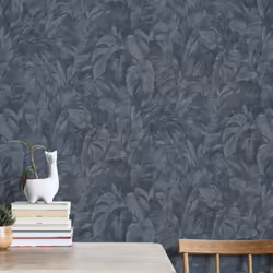 Erismann Abode Play of Light Palm Leaves Wallpaper - Navy Blue 10416-08