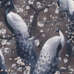 Erismann Abode Play of Light Peacock Wallpaper - Black 10414-15