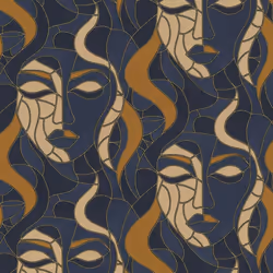 Erismann Elle Decoration 4 Faces Navy Wallpaper 10458-08