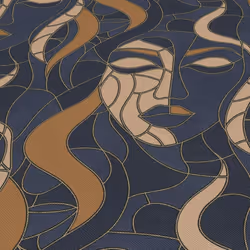 Erismann Elle Decoration 4 Faces Navy Wallpaper 10458-08