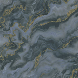 Elle Decoration Mystic Spell Textured Vinyl Wallpaper - Navy/Gold