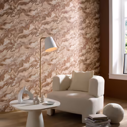 Elle Decoration Mystic Spell Textured Vinyl Wallpaper - Mocha/Rose Gold