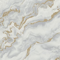 Elle Decoration Mystic Spell Textured Vinyl Wallpaper - Soft Grey/Gold