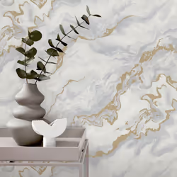 Elle Decoration Mystic Spell Textured Vinyl Wallpaper - Soft Grey/Gold