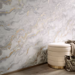 Elle Decoration Mystic Spell Textured Vinyl Wallpaper - Soft Grey/Gold