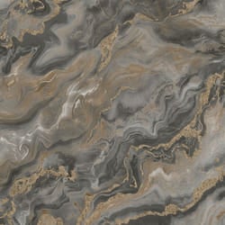 Elle Decoration Mystic Spell Textured Vinyl Wallpaper - Deep Taupe/Gold